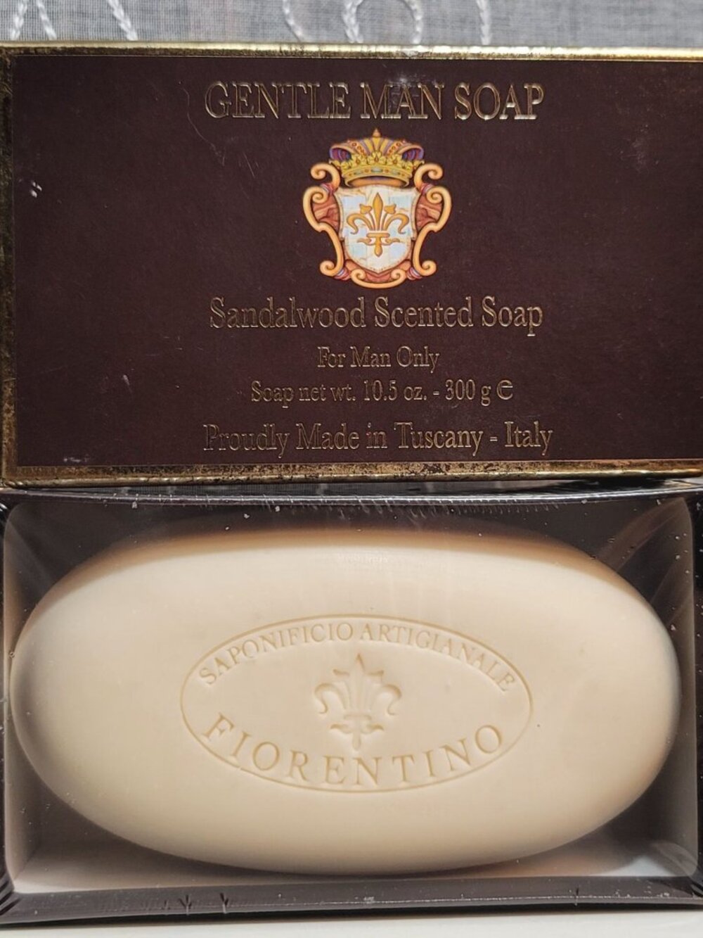 Gentle Man Soap Sandalwood Scented 10.5 Oz 300g For Men Made In Tuscany Italy